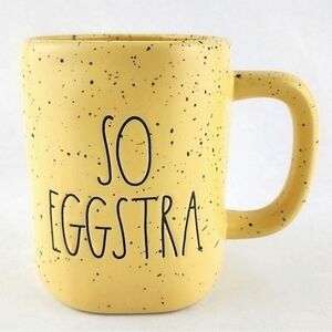 Rae Dunn Artisan Collection Yellow Speckled SO EGGSTRA Coffee Mug OS